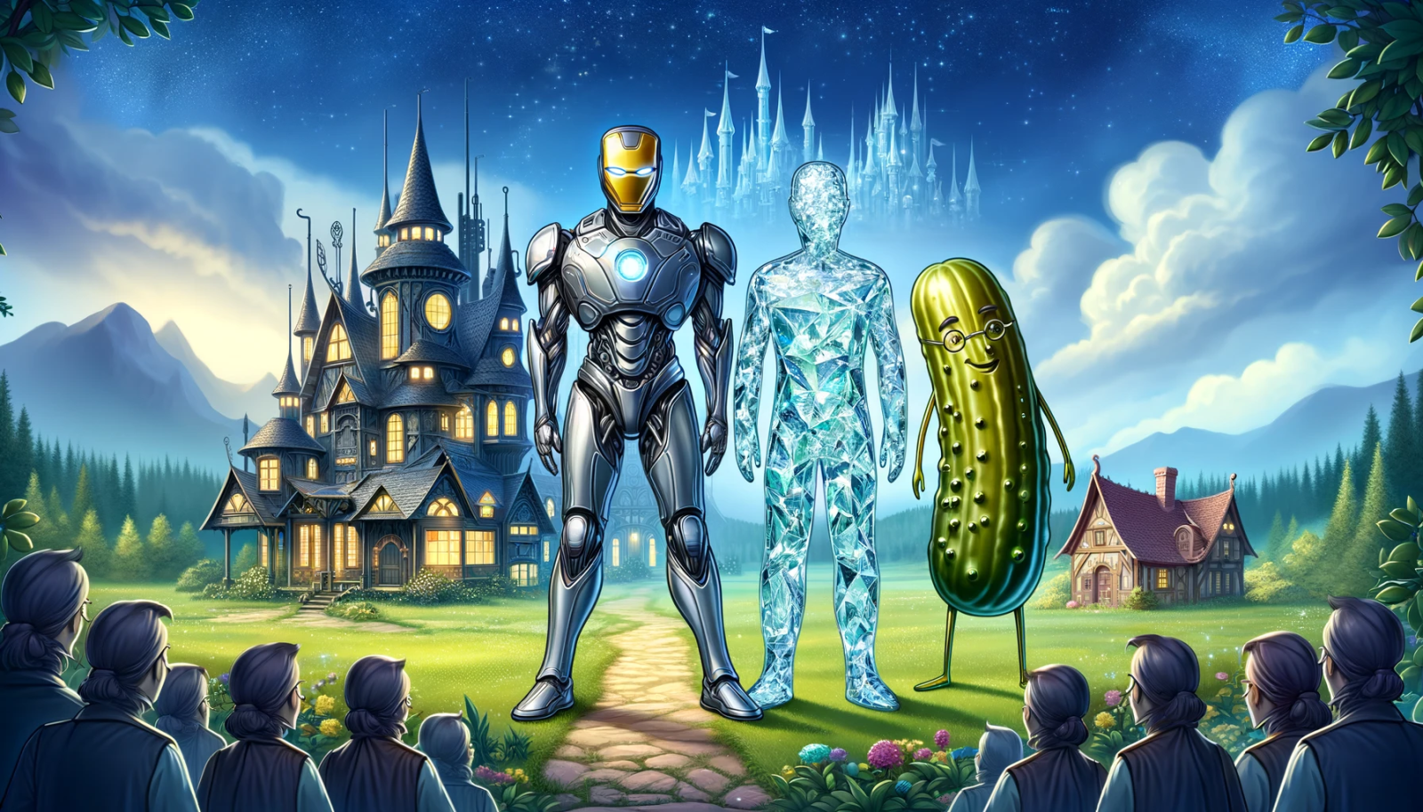 Mr. Iron, Mr. Glass, and Mr. Pickle. Mr. Iron was made of Iron, Mr. Glass was made of glass, and Mr. Pickle was made of pickles