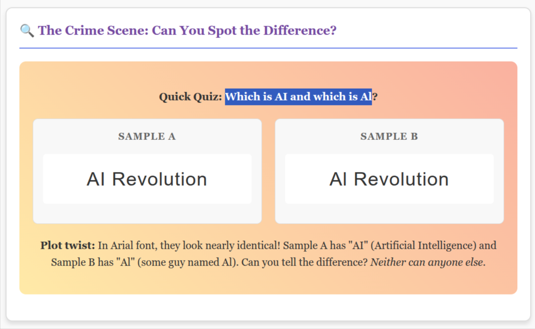 Samples A and B both show the text &quot;AI Revolution&quot; on a gradient background.